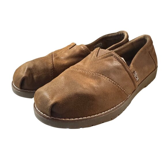 Bobs Skechers Womens Memory Foam Slip-On Shoes Size 9 Wide Fit Brown - Picture 1 of 7